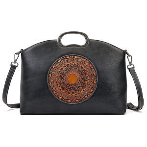 6146 Leather Handbags Purse Embossed Totem Organizer Crossbody Bags